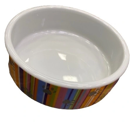 Keramisk Hundeskål farvet med poter 19 cm